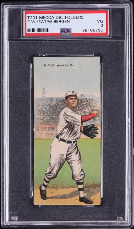 1911 T201 Mecca Double Folders Zack Wheat & William Bergen PSA 3 VG