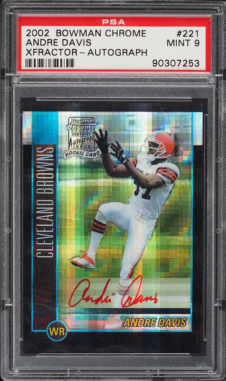 2002 Bowman Chrome Xfractor Andre Davis ROOKIE AUTO #221 PSA 9 MINT