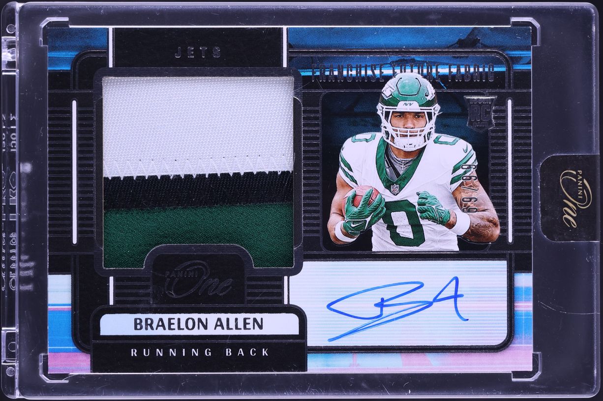 2024 Panini One Franchise Future Fabric Braelon Allen ROOKIE PATCH AUTO /99 #85