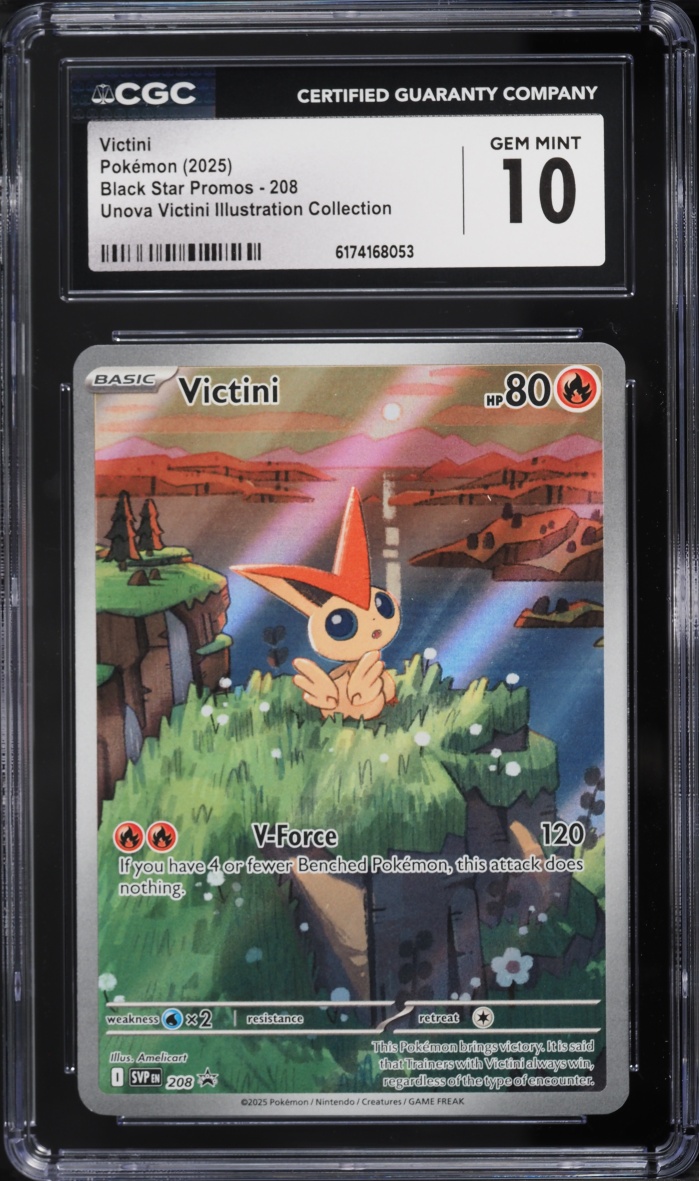 2025 Pokemon Scarlet & Violet Promo Unova Illustration Full Art Victini #208 CGC 10 GEM MINT
