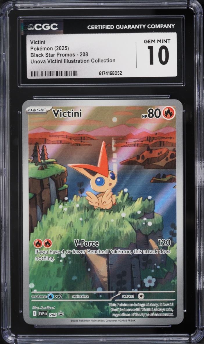2025 Pokemon Scarlet & Violet Promo Unova Illustration Full Art Victini #208 CGC 10 GEM MINT