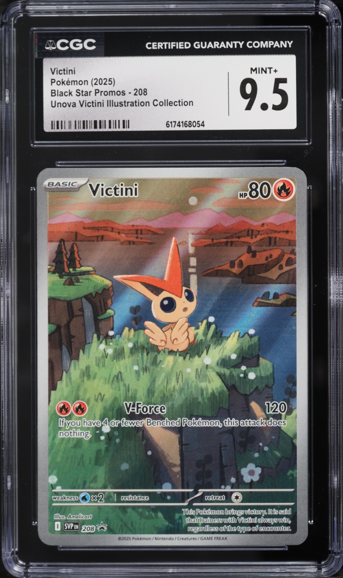 2025 Pokemon Scarlet & Violet Promo Unova Illustration Full Art Victini #208 CGC 9.5 MINT+