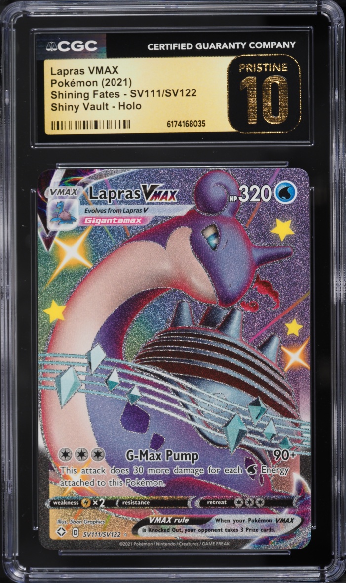 2021 Pokemon SWSH Shining Fates Shiny Vault Full Art Lapras VMAX #SV111 CGC 10 PRISTINE