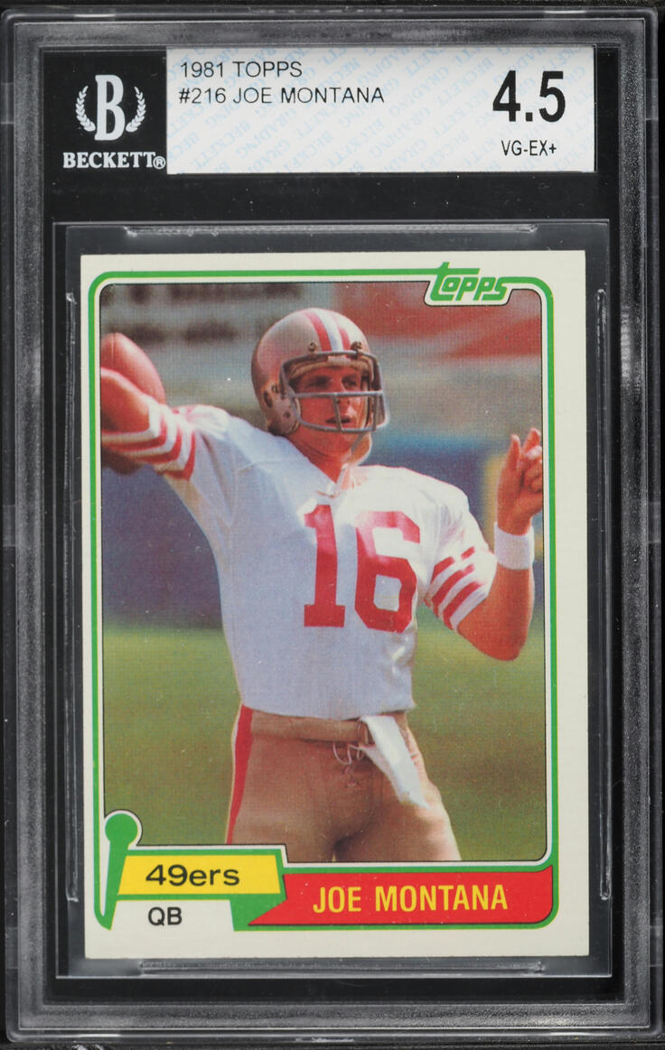 1981 Topps Football Joe Montana ROOKIE #216 BGS 4.5 VGEX+