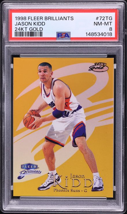 1998 Fleer Brilliants 24 Karat Gold Jason Kidd /24 #72TG PSA 8 NM-MT