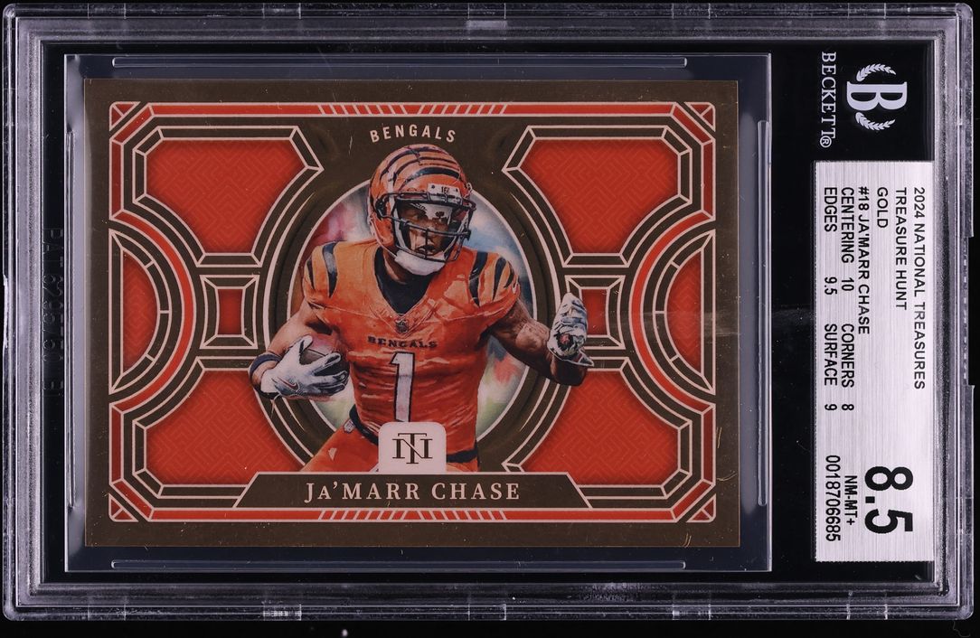 2024 National Treasures Treasure Hunt Gold Ja'Marr Chase /10 #18 BGS 8.5 NM-MT+