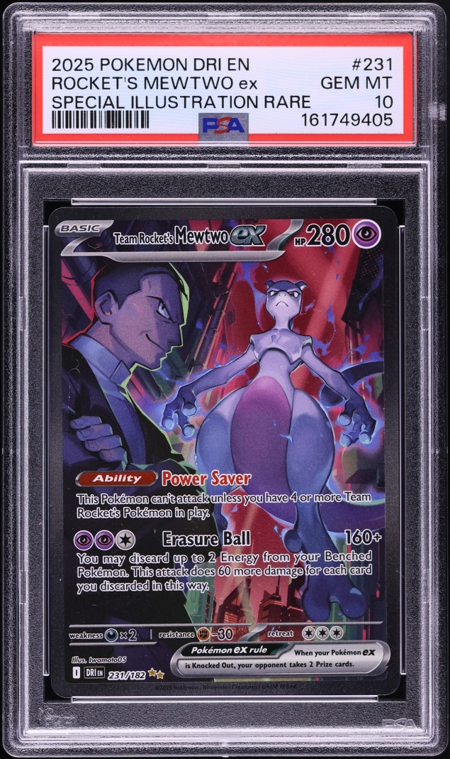 2025 Pokemon Scarlet & Violet Destined Rivals SIR Team Rocket's Mewtwo Ex #231 PSA 10 GEM MINT