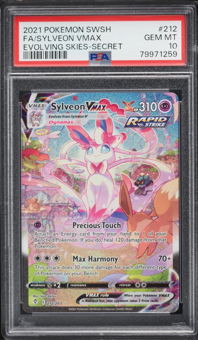 2021 Pokemon Sword & Shield Evolving Skies SEC Sylveon VMAX #212 PSA 10 GEM MINT
