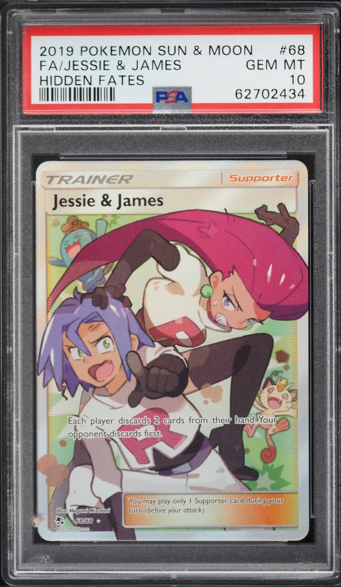 2019 Pokemon Sun & Moon Hidden Fates Full Art Jessie & James #68 PSA 10 GEM MINT
