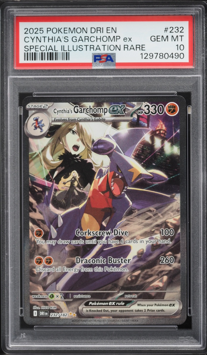 2025 Pokemon Scarlet & Violet Destined Rivals SIR Cynthia's Garchomp ex #232 PSA 10 GEM MINT