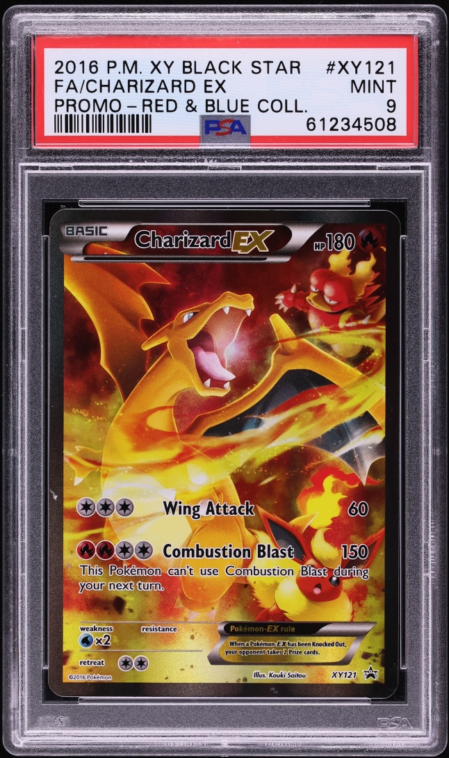 2016 Pokemon XY Promo Red & Blue Collection Full Art Charizard EX #XY121 PSA 9