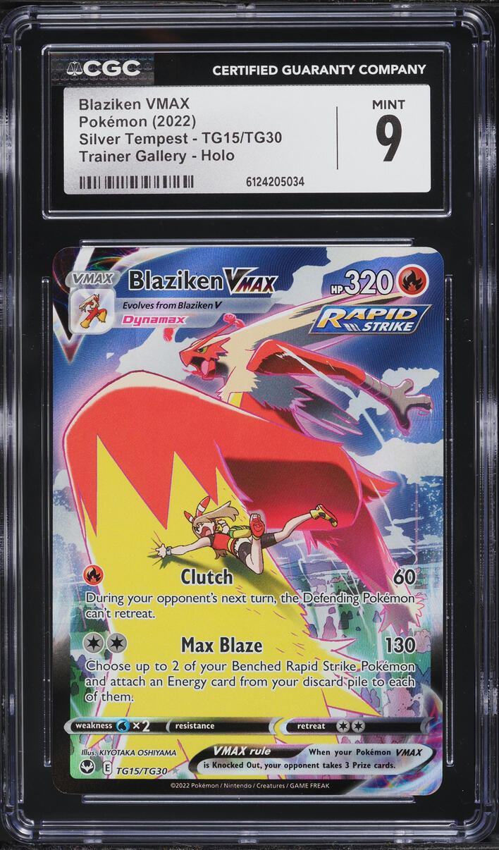 2022 Pokemon Sword & Shield Silver Tempest CHR Blaziken VMAX #TG15 CGC 9 MINT