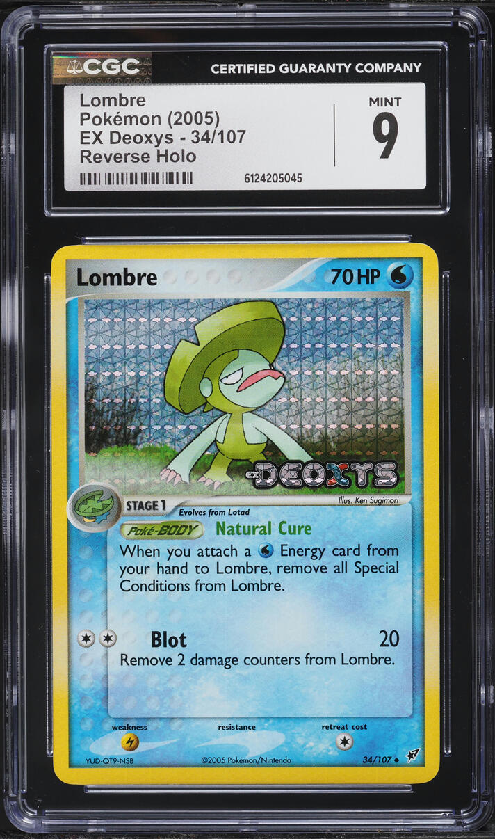 2005 Pokemon EX Deoxys Reverse Holo Lombre #34 CGC 9 MINT