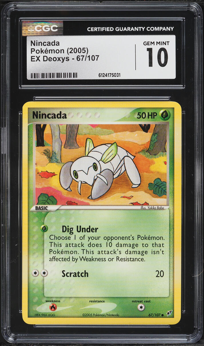 2005 Pokemon EX Deoxys Nincada #67 CGC 10 GEM MINT