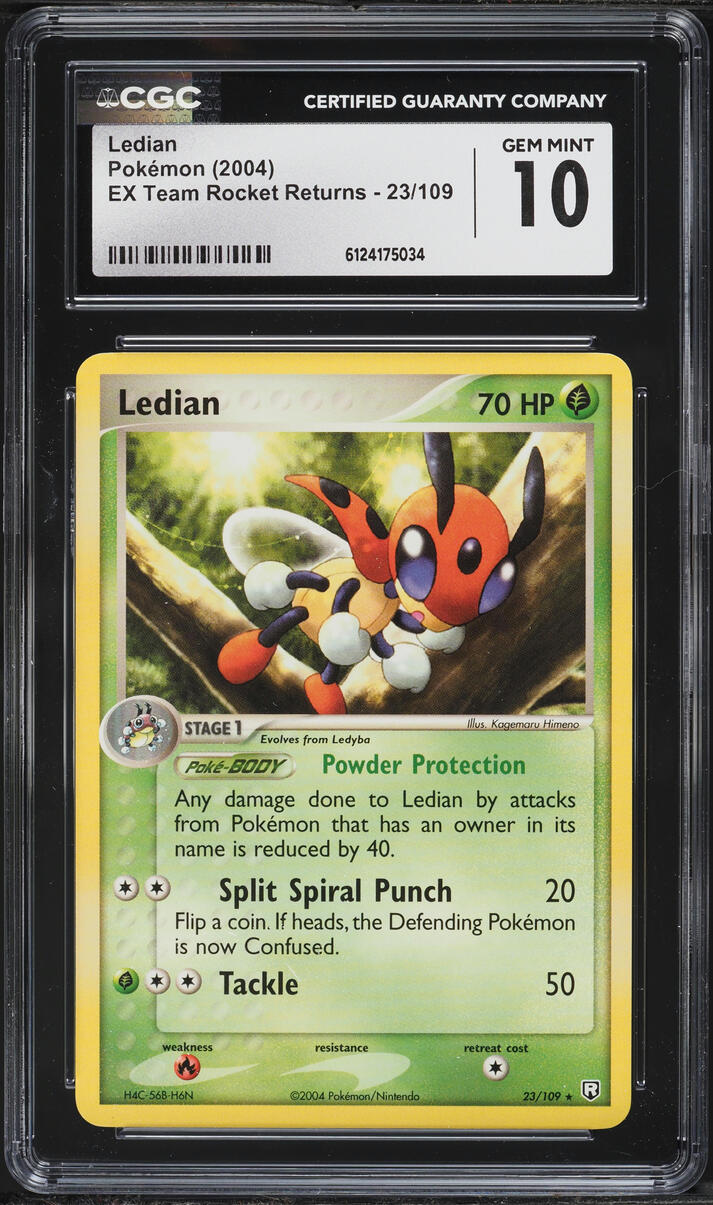 2004 Pokemon EX Team Rocket Returns Ledian #23 CGC 10 GEM MINT