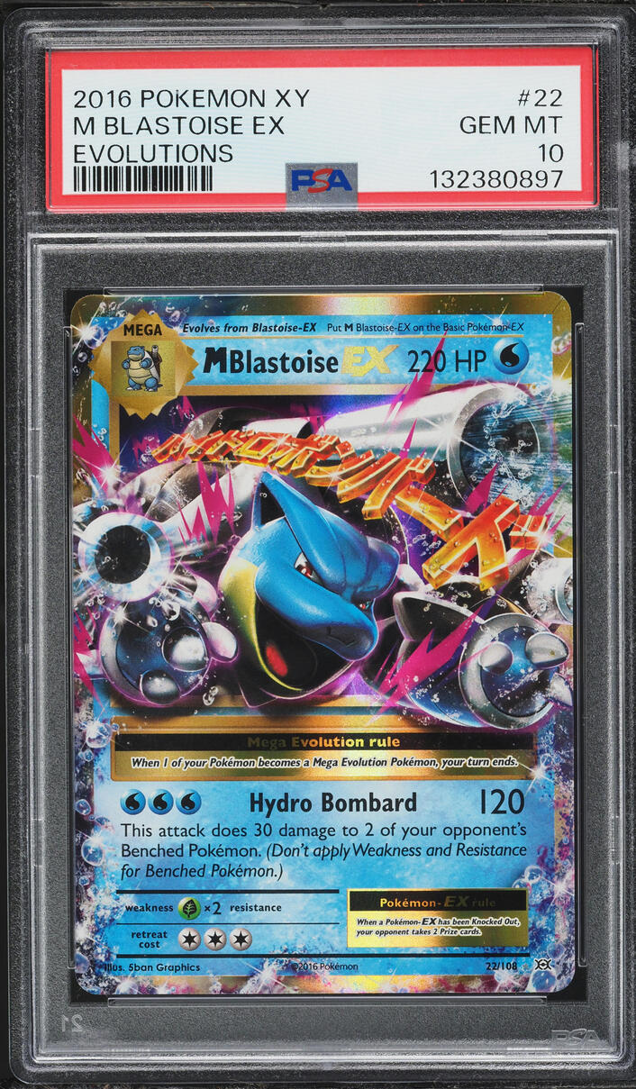 2016 Pokemon XY Evolutions Holo M Blastoise EX #22 PSA 10 GEM MINT