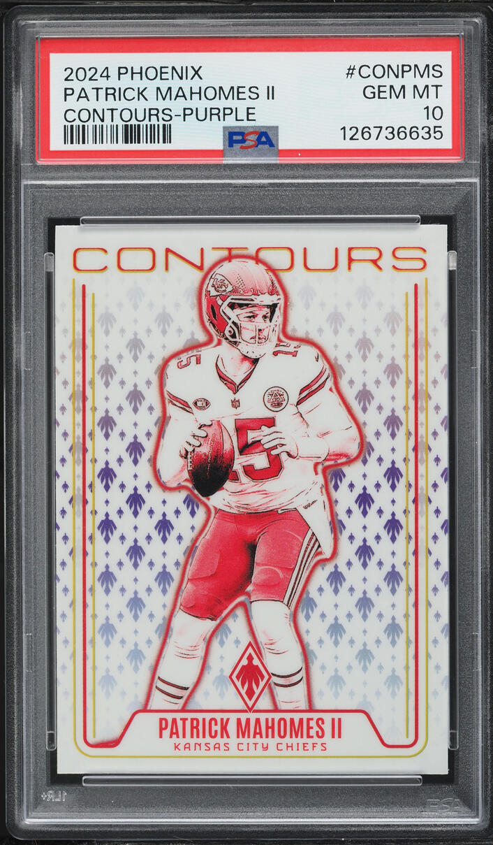 2024 Panini Phoenix Contours Purple Patrick Mahomes II #CONPMS PSA 10 GEM MINT