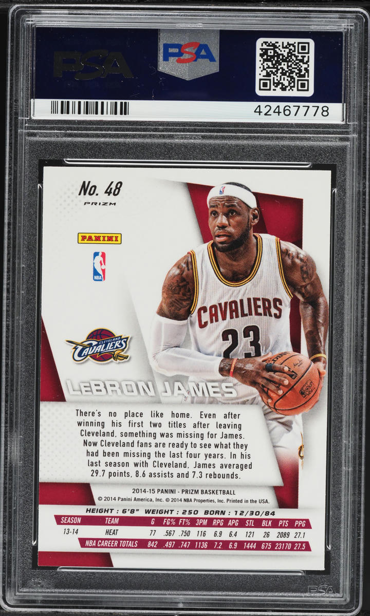 2014 Panini Prizm Silver LeBron James #48 PSA 10 GEM MINT