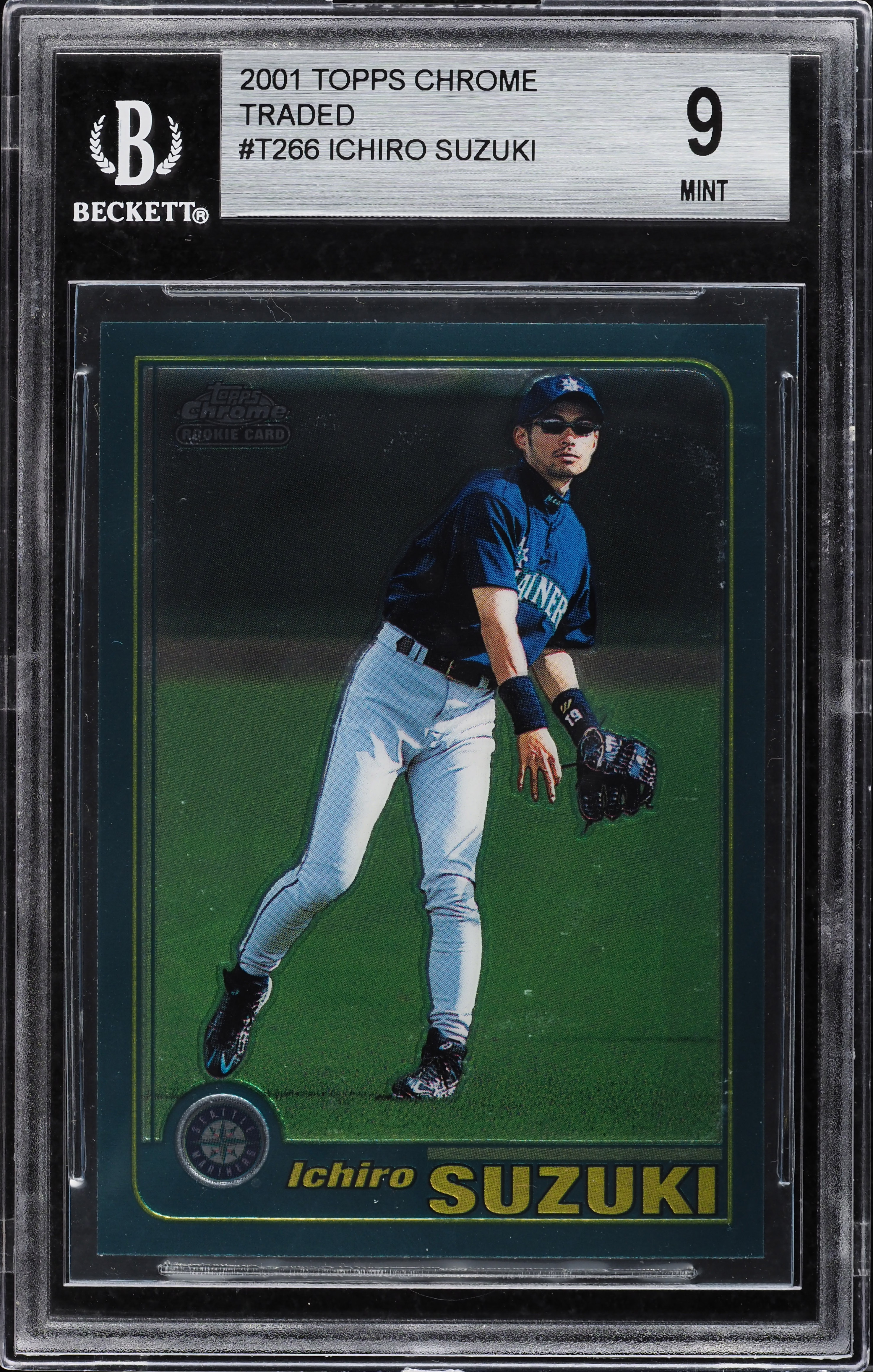 2001 Topps Chrome Traded Ichiro Suzuki ROOKIE #T266 BGS 9