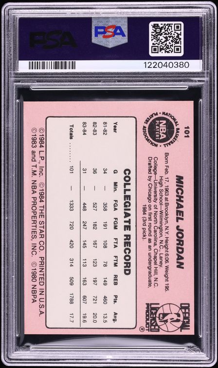 1984 Star Basketball Michael Jordan ROOKIE #101 PSA 6 EXMT
