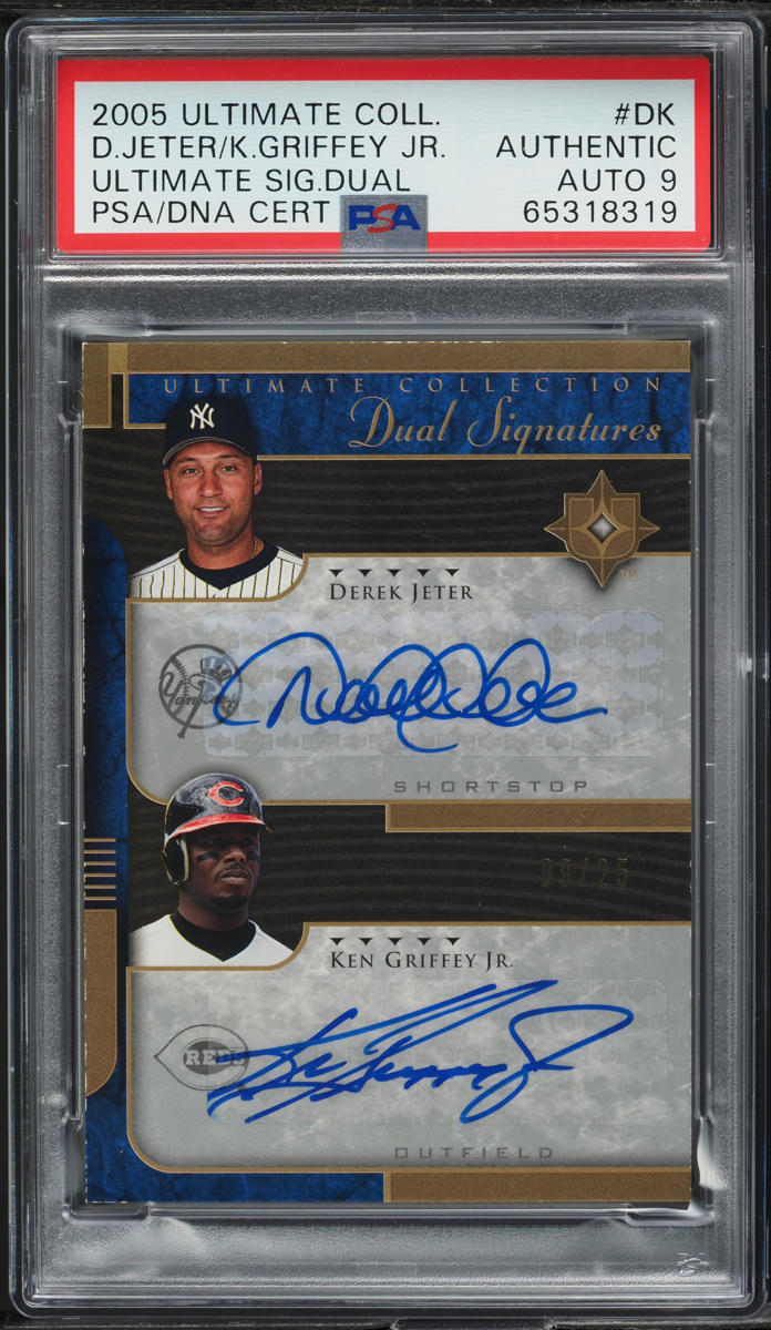 2005 Ultimate Collection Dual Derek Jeter Ken Griffey Jr. AUTO DNA 9 PSA AUTH