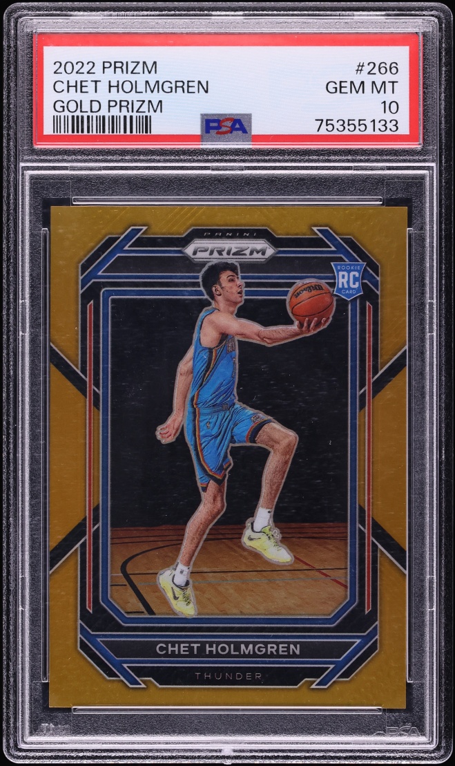 2022 Panini Prizm Gold Chet Holmgren ROOKIE /10 #266 PSA 10 GEM MINT