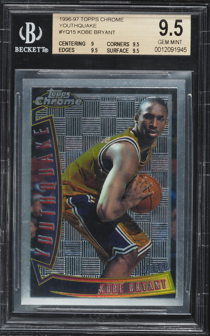 1996 Topps Chrome Youthquake Kobe Bryant ROOKIE #YQ15 BGS 9.5 GEM MINT