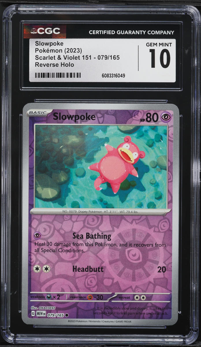 2023 Pokemon Scarlet & Violet 151 Reverse Holo Slowpoke #79 CGC 10 GEM MINT