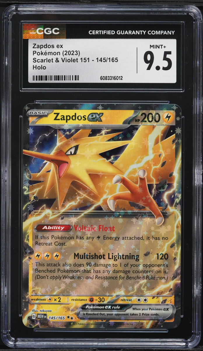 2023 Pokemon Scarlet & Violet 151 Holo Zapdos ex #145 CGC 9.5 MINT+