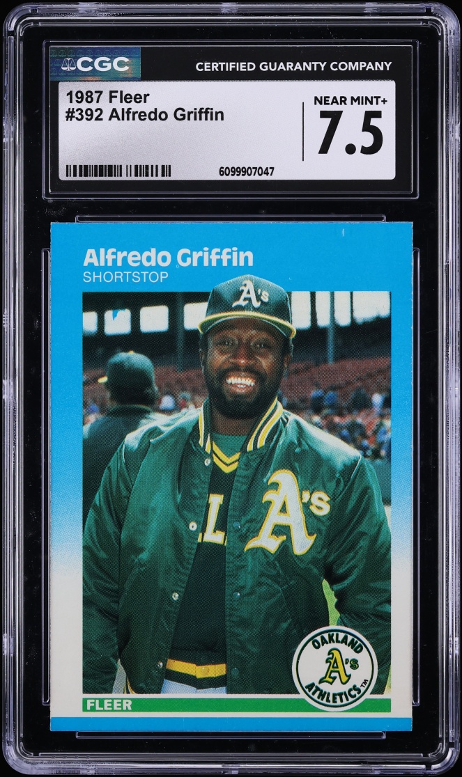 1987 #392 Alfredo Griffin CGC 7.5 Fleer