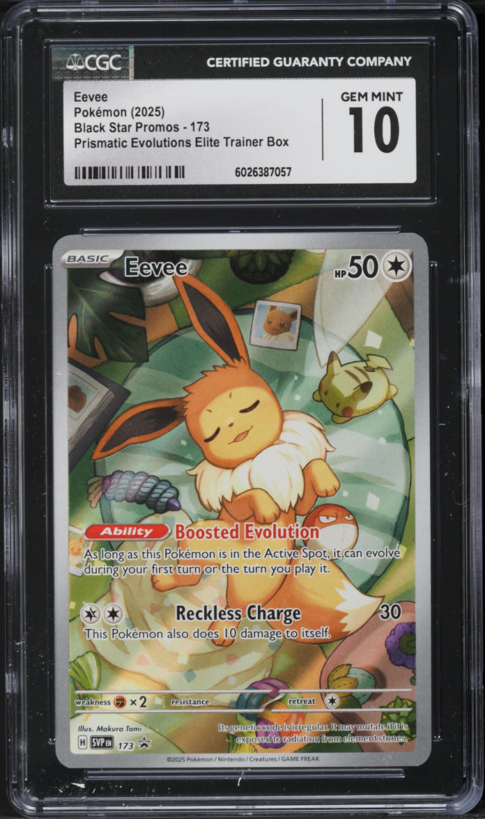 2025 Pokemon SV Black Star Promo Prismatic Evolutions ETB Eevee #173 CGC 10 GEM