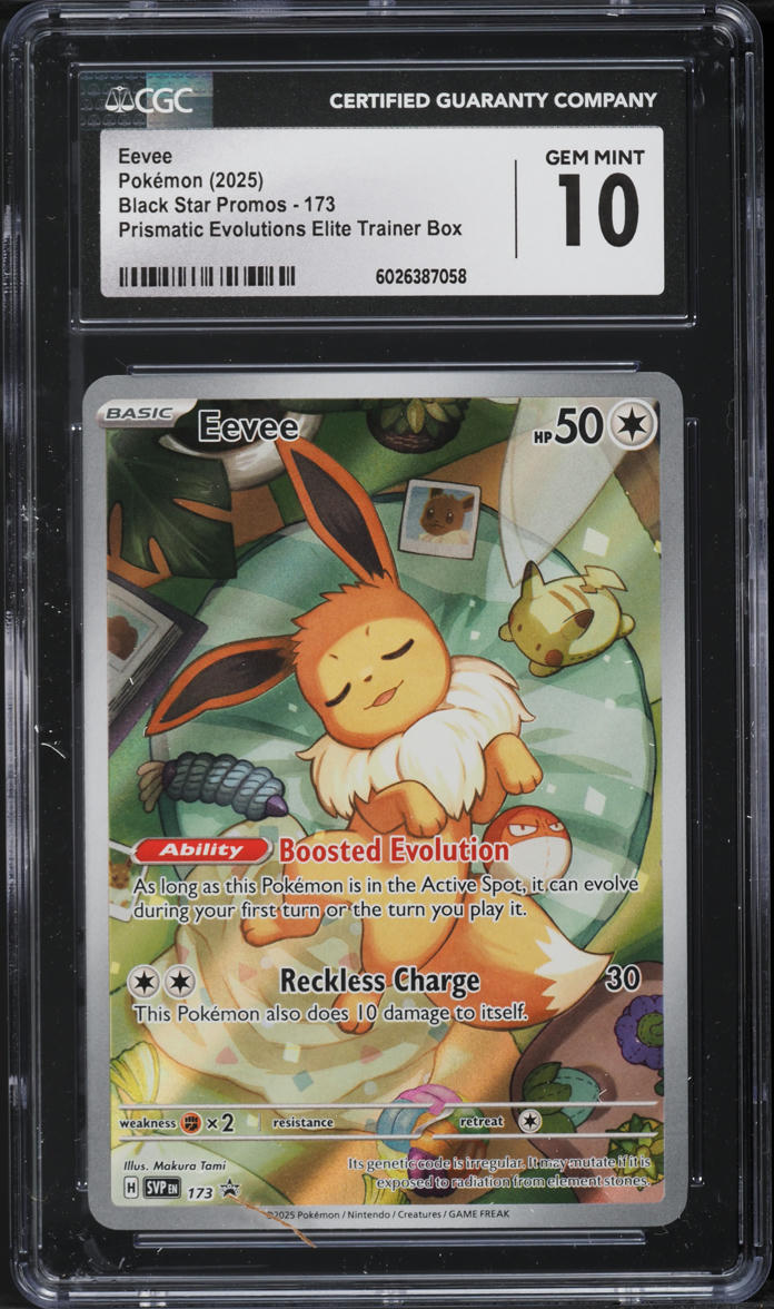 2025 Pokemon SV Black Star Promo Prismatic Evolutions ETB Eevee #173 CGC 10 GEM