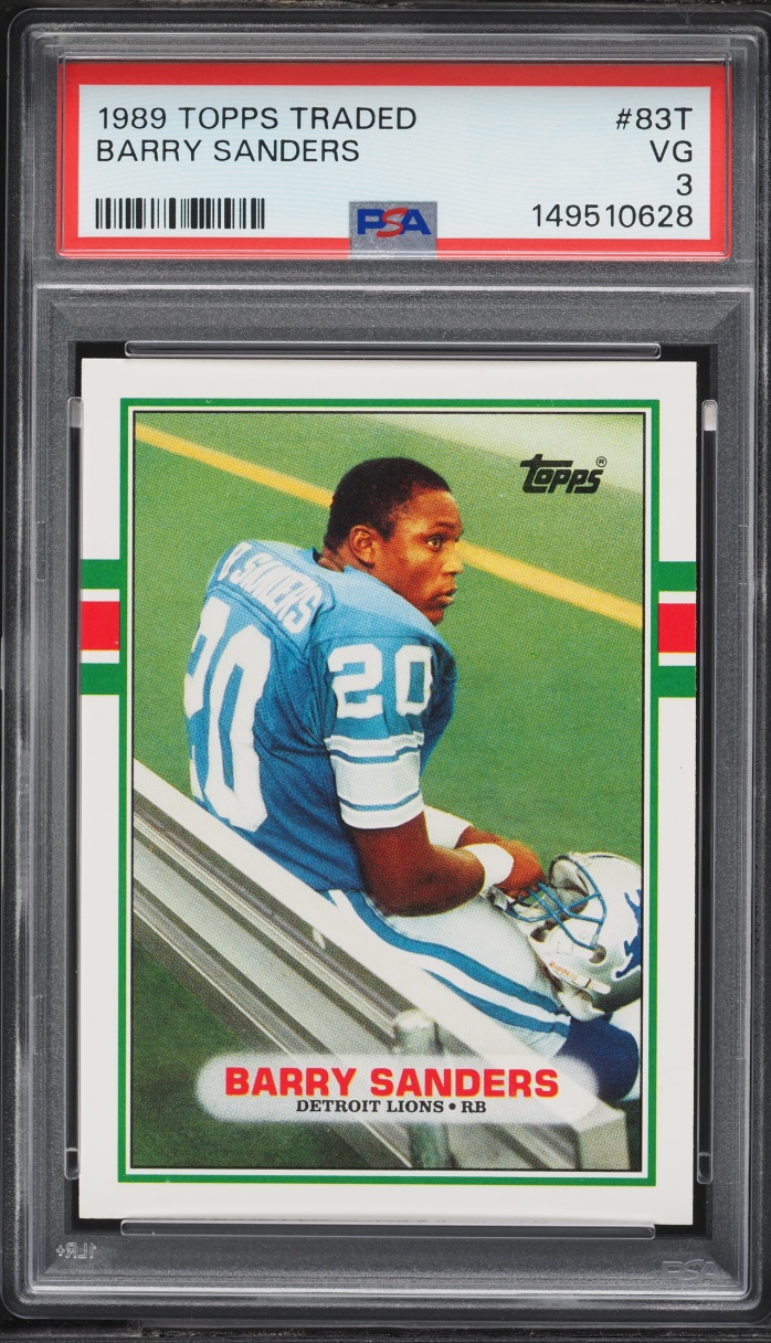 1989 Topps Traded Barry Sanders ROOKIE #83T PSA 3 VG