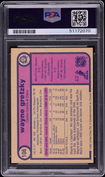 1982 O-Pee-Chee Hockey Wayne Gretzky #106 PSA 10 GEM MINT