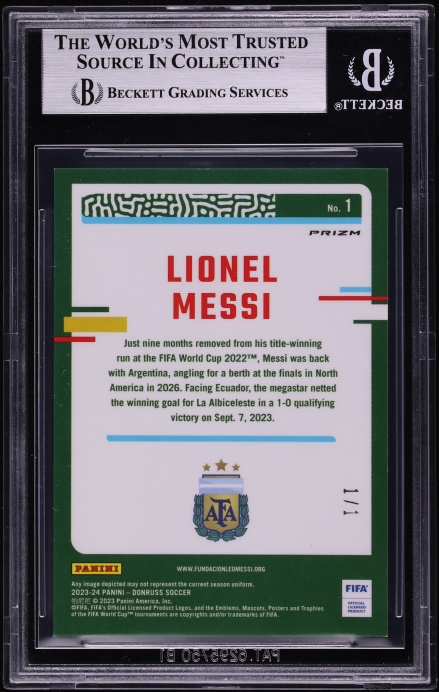 2023 Donruss Optic Gold Power Lionel Messi 1/1 #1 BGS 7 NRMT
