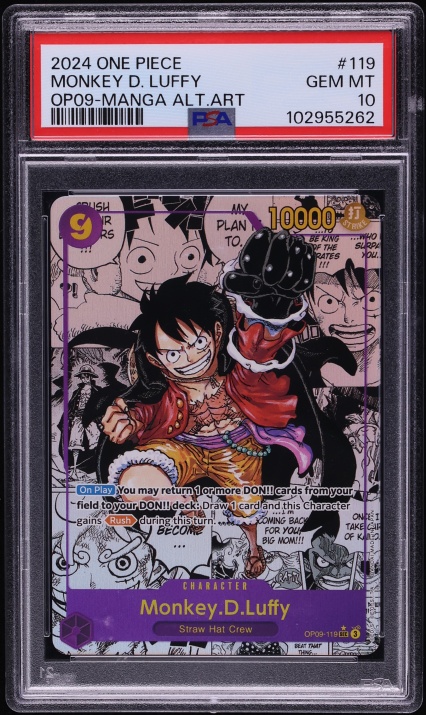 2024 One Piece Emperors In The New World Manga Art Monkey D. Luffy #OP09-119 PSA 10 GEM MINT