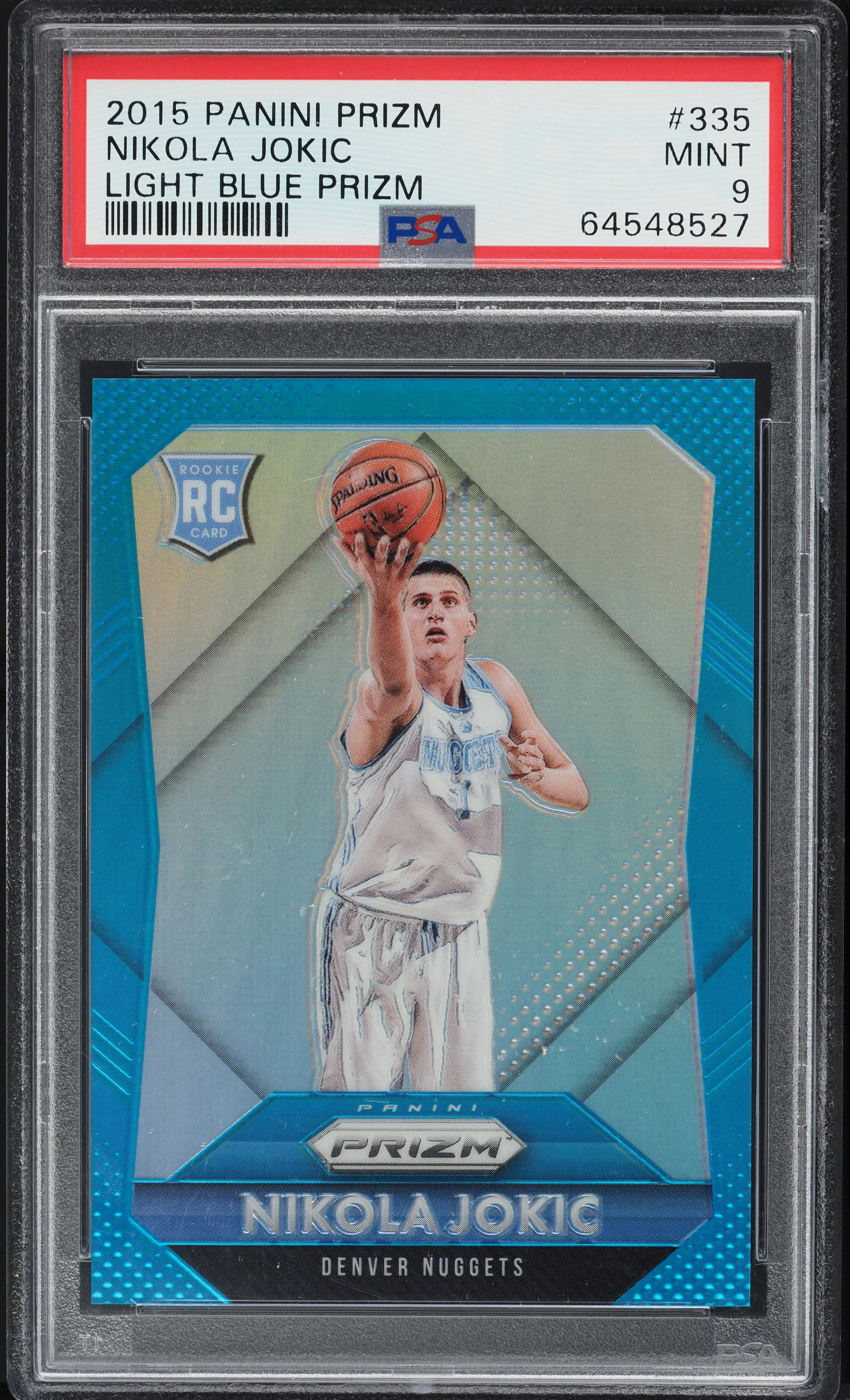 2015 Panini Prizm Light Blue Nikola Jokic ROOKIE /199 #335 PSA 9 MINT