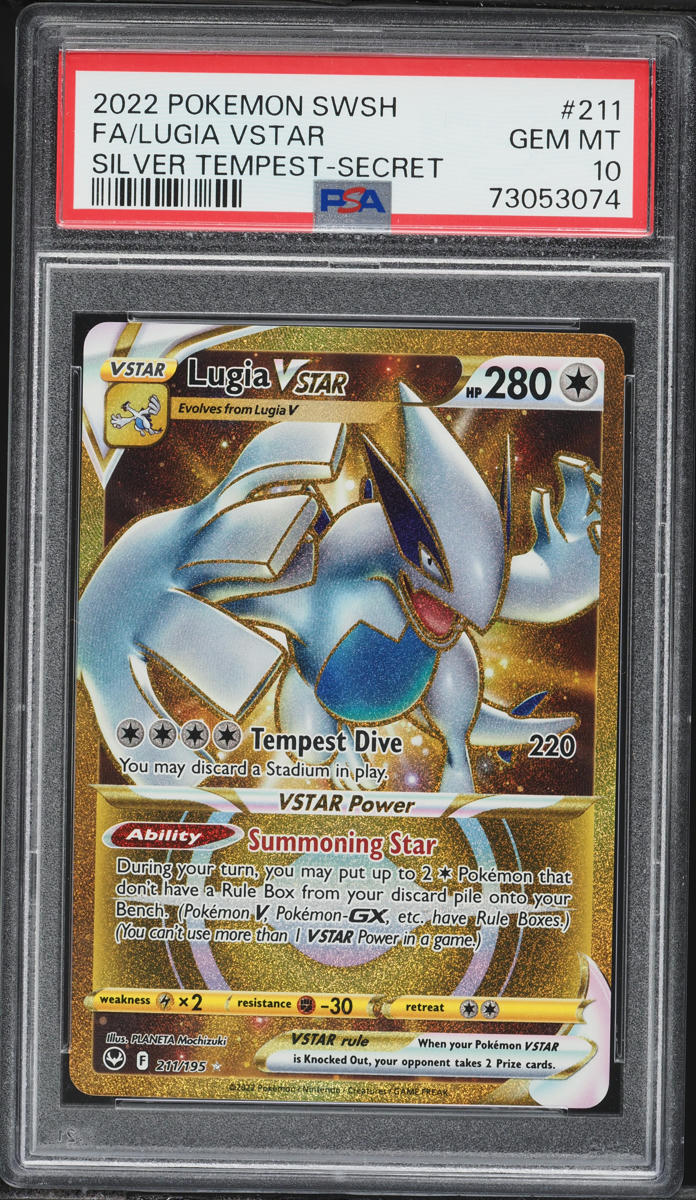 2022 Pokemon Sword & Shield Silver Tempest Gold Rare Lugia VSTAR #211 PSA 10 GEM MINT