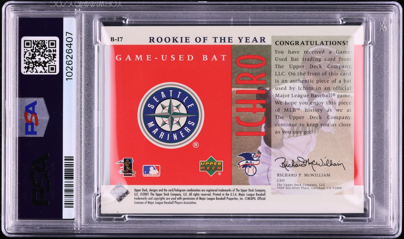 2001 Upper Deck Update ROY Ichiro Suzuki ROOKIE BAT PATCH