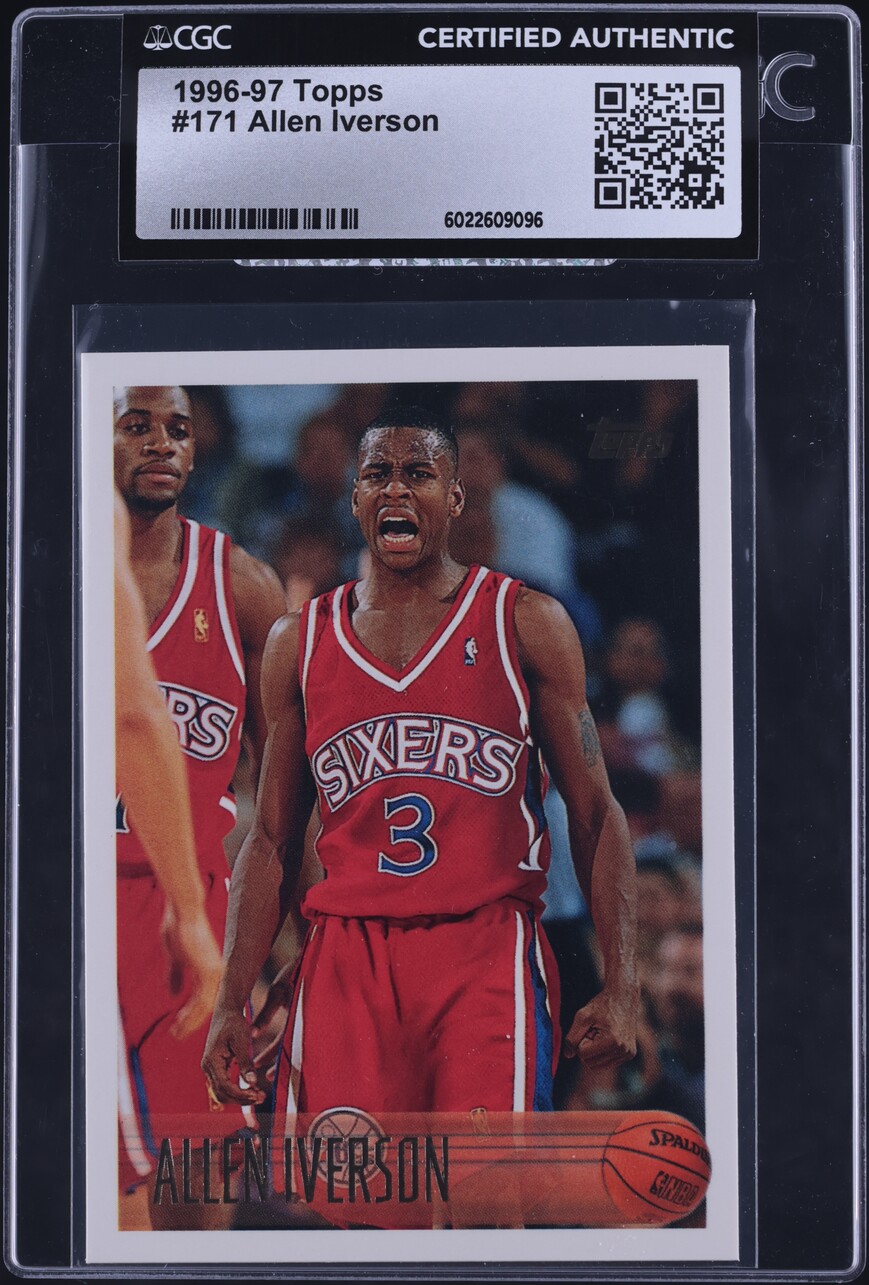 1996 Topps Basketball Allen Iverson ROOKIE #171 CGC AUTH