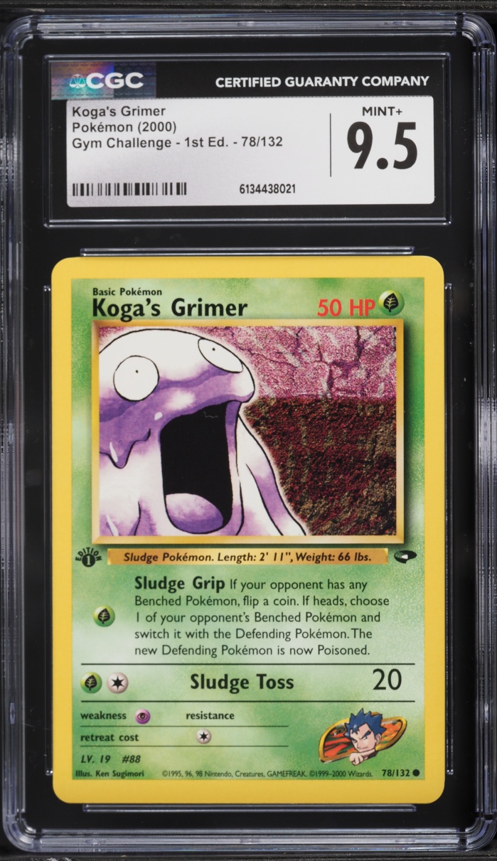 2000 Pokemon Gym Challenge 1st Edition Koga's Grimer #78 CGC 9.5 MINT+