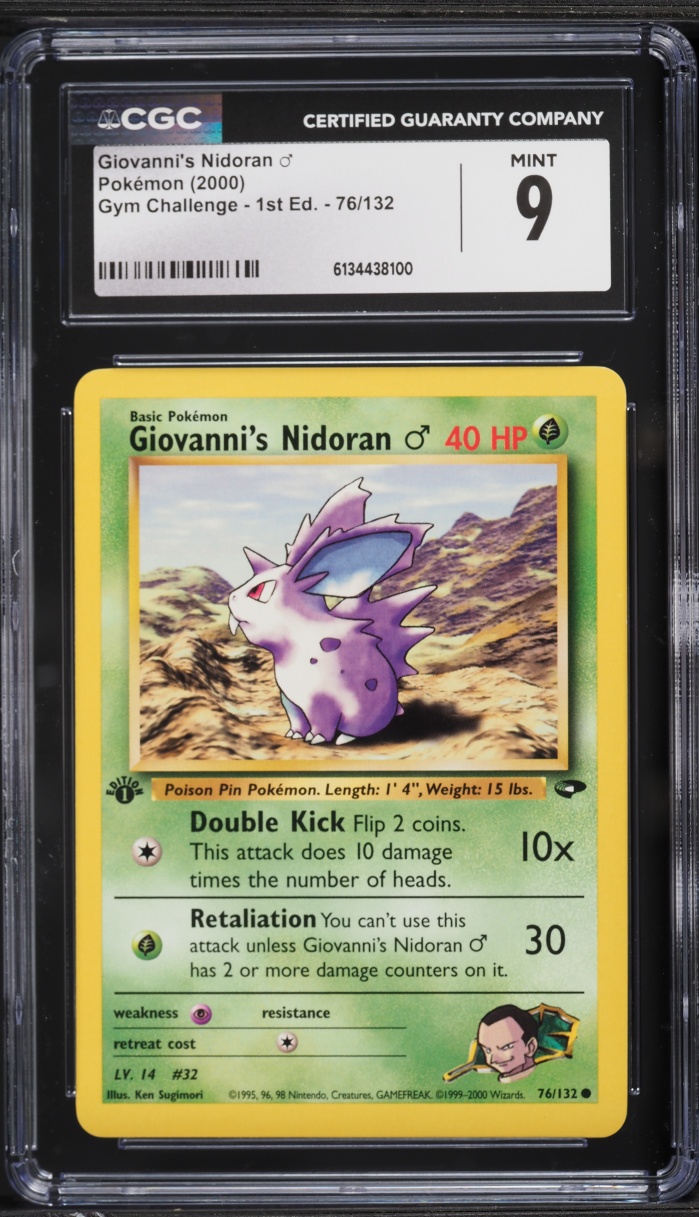 2000 Pokemon Gym Challenge 1st Edition Giovanni's Nidoran #76 CGC 9 MINT