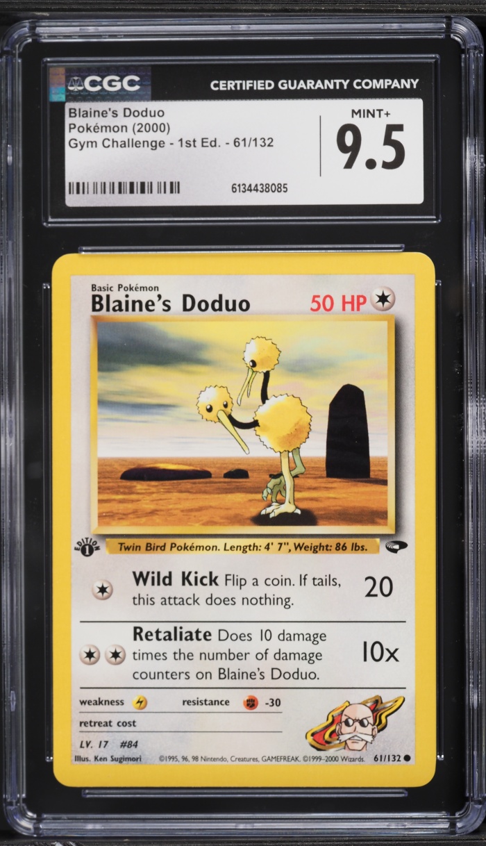 2000 Pokemon Gym Challenge 1st Edition Blaine's Doduo #61 CGC 9.5 MINT+