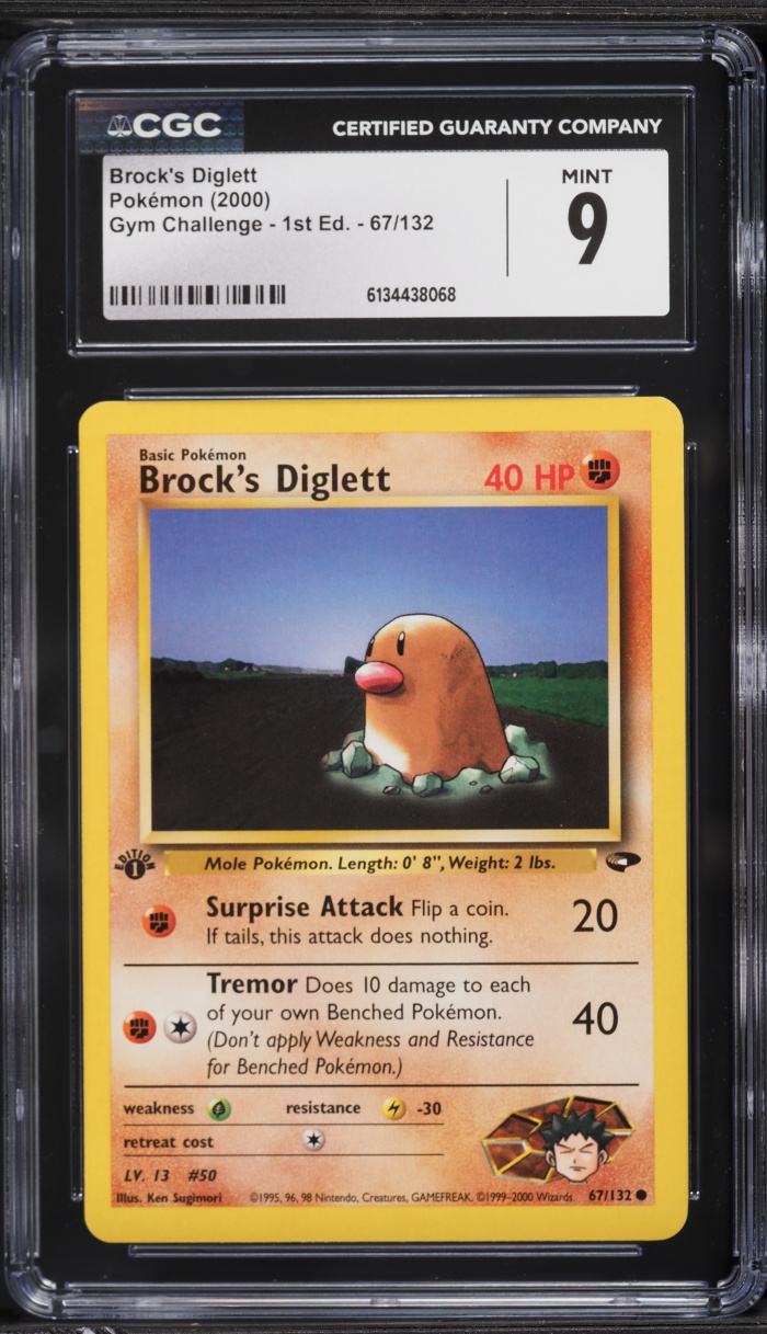 2000 Pokemon Gym Challenge 1st Edition Brock's Diglett #67 CGC 9 MINT