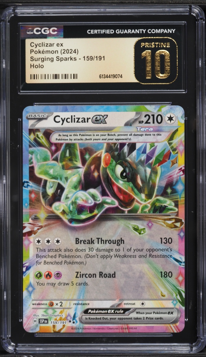 2024 Pokemon Scarlet & Violet Surging Sparks Holo Cyclizar ex #159 CGC 10 PRISTINE