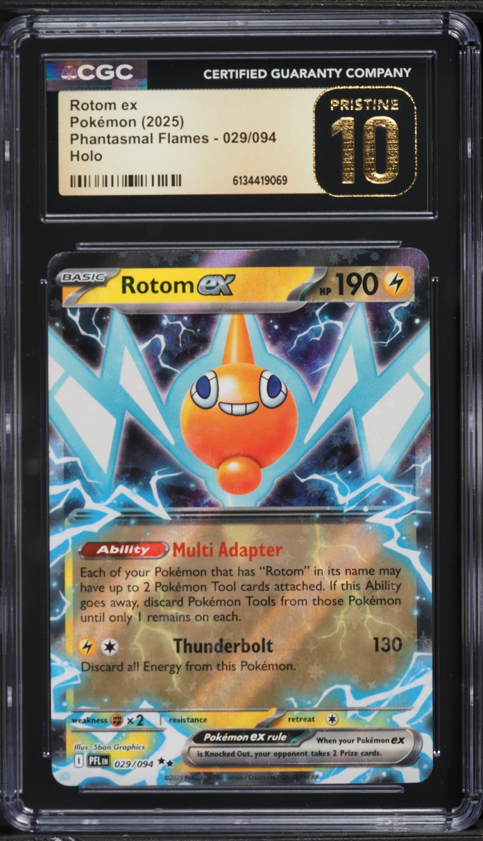 2025 Pokemon Mega Phantasmal Flames Holo Rotom EX #29 CGC 10 PRISTINE