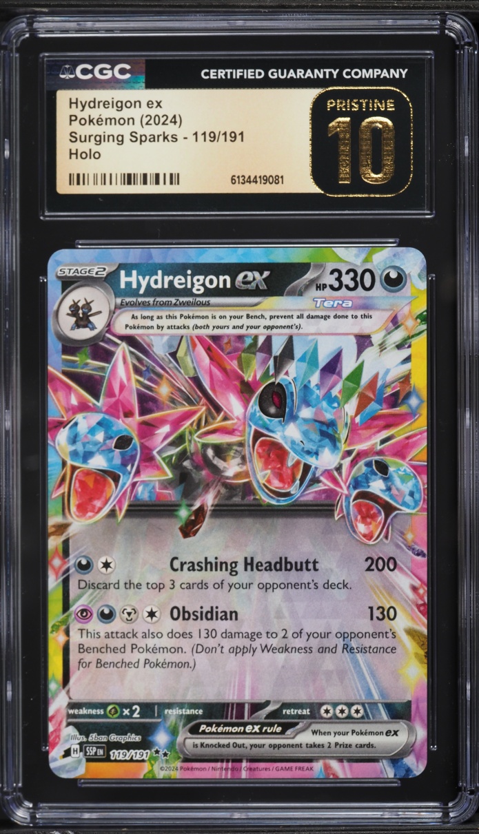 2024 Pokemon Scarlet & Violet Surging Sparks Holo Hydreigon ex #119 CGC 10 PRISTINE