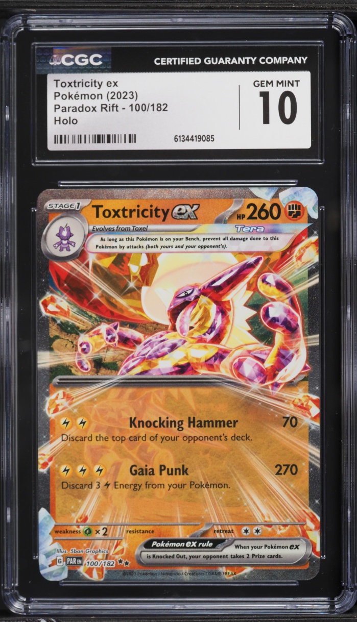 2023 Pokemon Scarlet & Violet Paradox Rift Holo Toxtricity ex #100 CGC 10 GEM MINT
