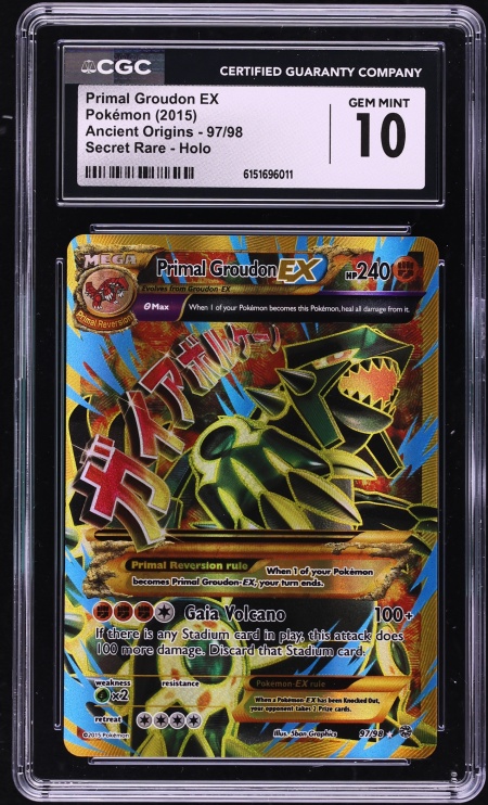 2015 Pokemon XY Ancient Origins Full Art Primal Groudon EX #97 CGC 10 GEM MINT