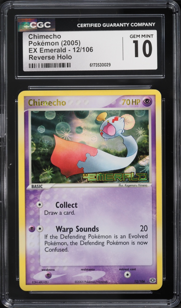 2005 Pokemon EX Emerald Reverse Holo Chimecho #12 CGC 10 GEM MINT